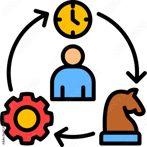 Discipline Strategy lineal color icon