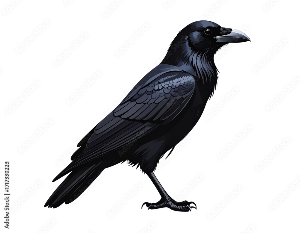 Obraz premium Minimalist Crow Silhouette T-Shirt PNG