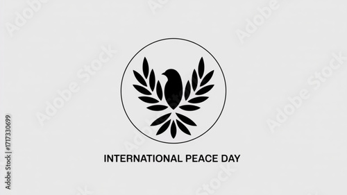 International peace day dove with olive branch vector illustration for world peace and harmony design