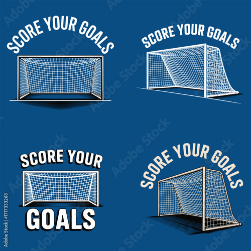 Soccer goals and text sport game