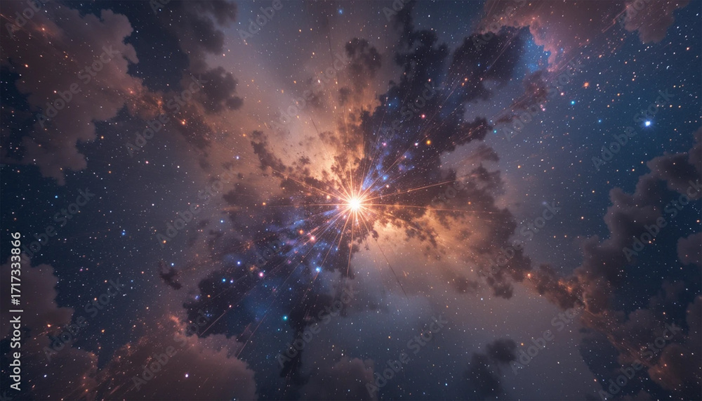 Fototapeta premium two sky collide and starry night