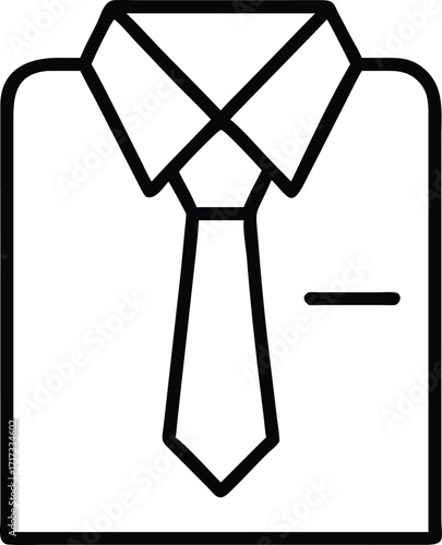 Formal shirt and tie icon for business and professional wear graphics vector