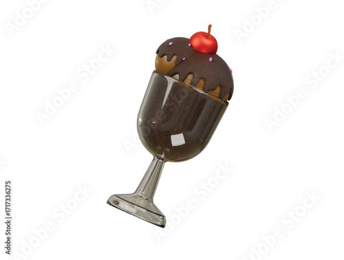 chocolate shake icon 3d illustration render