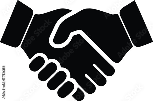 Iconic handshake symbol representing agreement partnership trust and business success vector