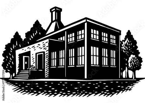 Laboratory Building Silhouette, Science SVG, PNG