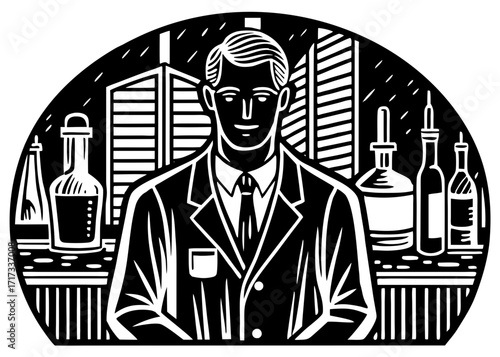 Lab Assistant Silhouette, Science SVG, PNG