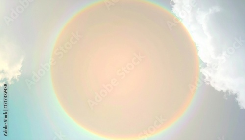 Circular Rainbow Halo in Pastel Sky