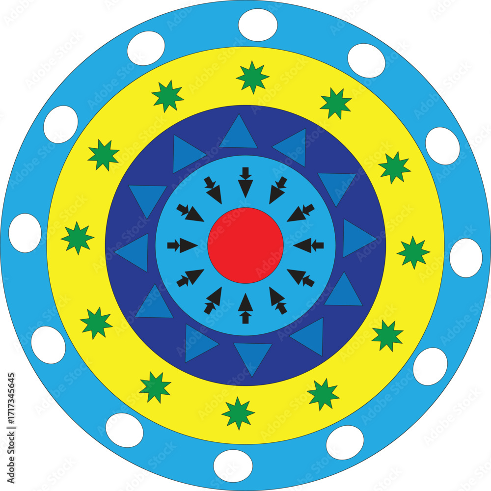 Εκτύπωση καμβά abstract circle backdoor design