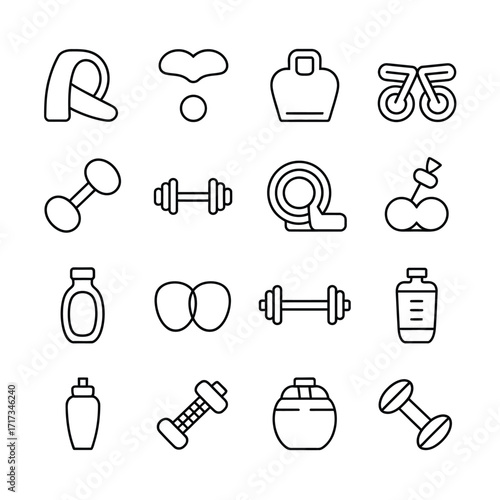 A vector illustration set of hand-drawn social media icons, signs, and symbols