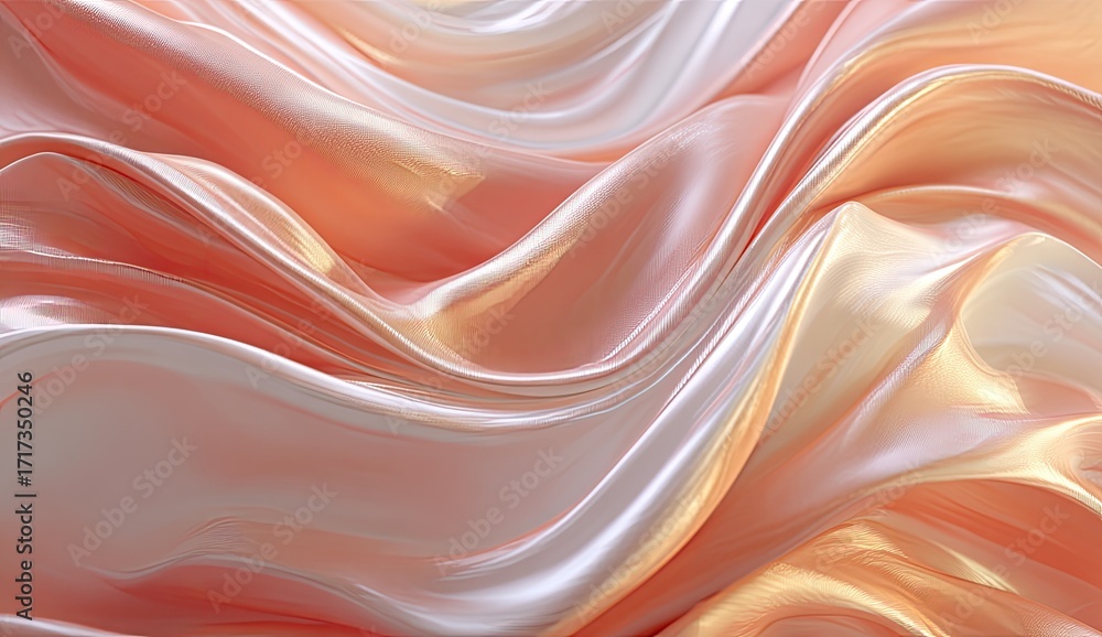 Fototapeta premium Soft, flowing silk fabric in peachy hues