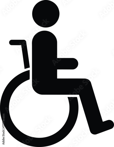 Accessibility symbol wheelchair user icon silhouette vector
