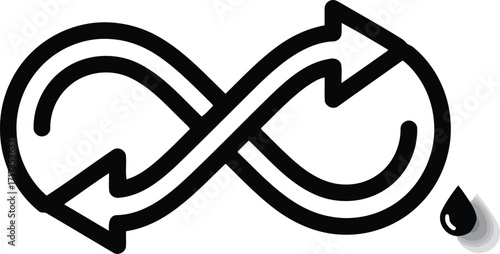 Infinity loop arrow symbol abstract concept minimalist design vector