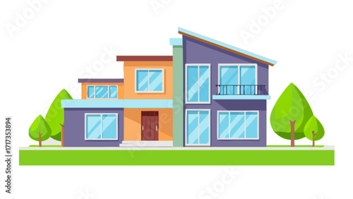 Modern house design illustration for real estate and architecture projects vector image