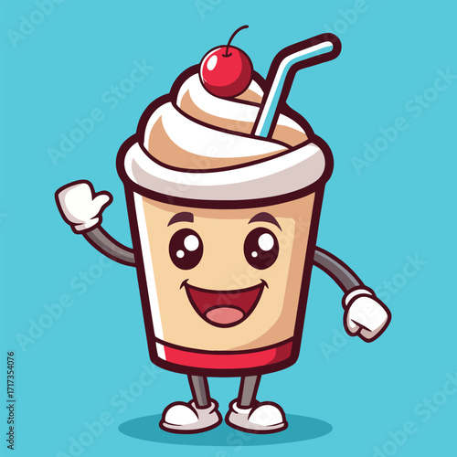  design logo vector cartoon illustration icon mascot ice cream milkshake