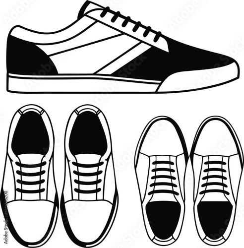 Vector illustration of a pair of casual shoes