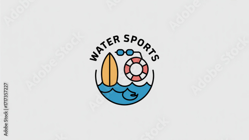 Water sports activities and summer vacation rentals with surfboard and lifebuoy for fun and recreation time