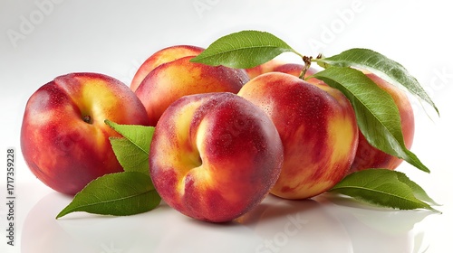 Wallpaper Mural Natural ripe peaches positioned carefully on a blank background Torontodigital.ca