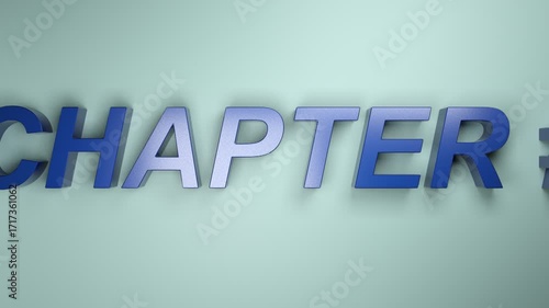 CHAPTER #9 in blue letters passing from right to left on a blue surface