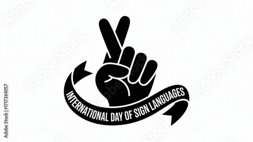 International day of sign languages vector illustration with hand gesture for deaf communication day 2024