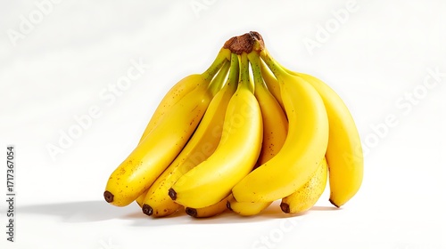 A bunch of bananas on a blank background white backdrop