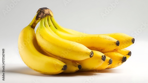A bunch of bananas on a blank background natural lighting