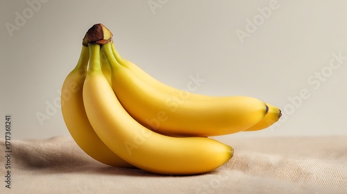 A bunch of bananas on a blank background elegant setup