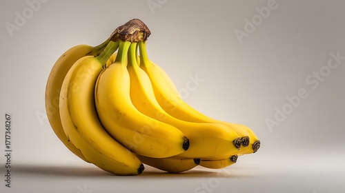 A bunch of bananas on a blank background elegant setup