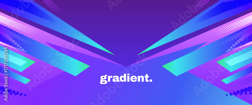 Abstract and Colorful Gradient Background with Geometric Shapes and Modern Design Elements. For Sports or Music Event Banner Design