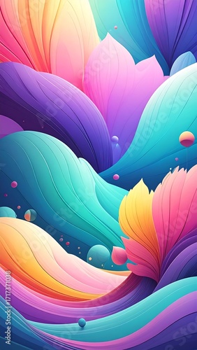 Colorful Abstract Underwater Scene.