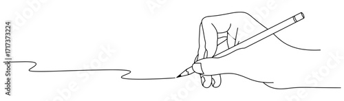 line art hand writing continuous line art drawing hand with pen line art illustration
