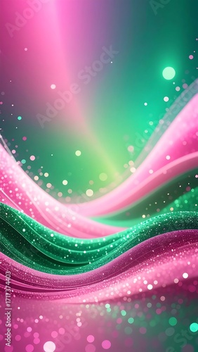 Pink and Green Abstract Design.