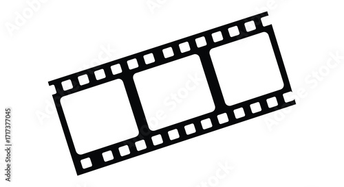A simple black and white illustration of a film strip negative