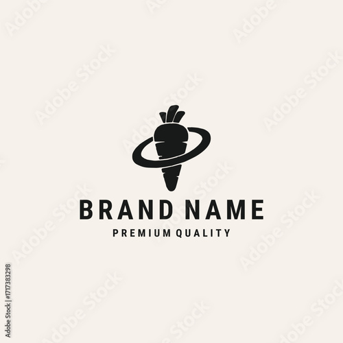 Carrot logo vector hipster vintage icon illustration