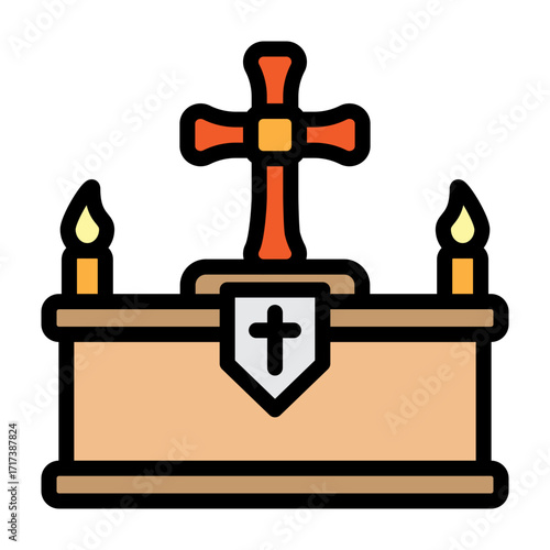 Altar Prayer Vector Filled Icon Design