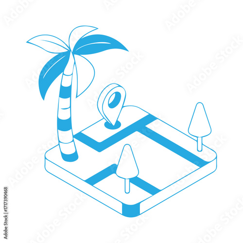 Tropical Map Location Pin