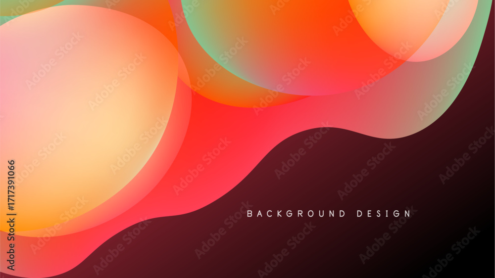 Fotografie Abstract shapes overlap, creating vibrant gradients