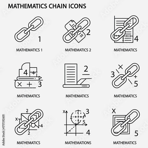 Mathematics Chain Icons Conceptual Representations of Mathematical Ideas