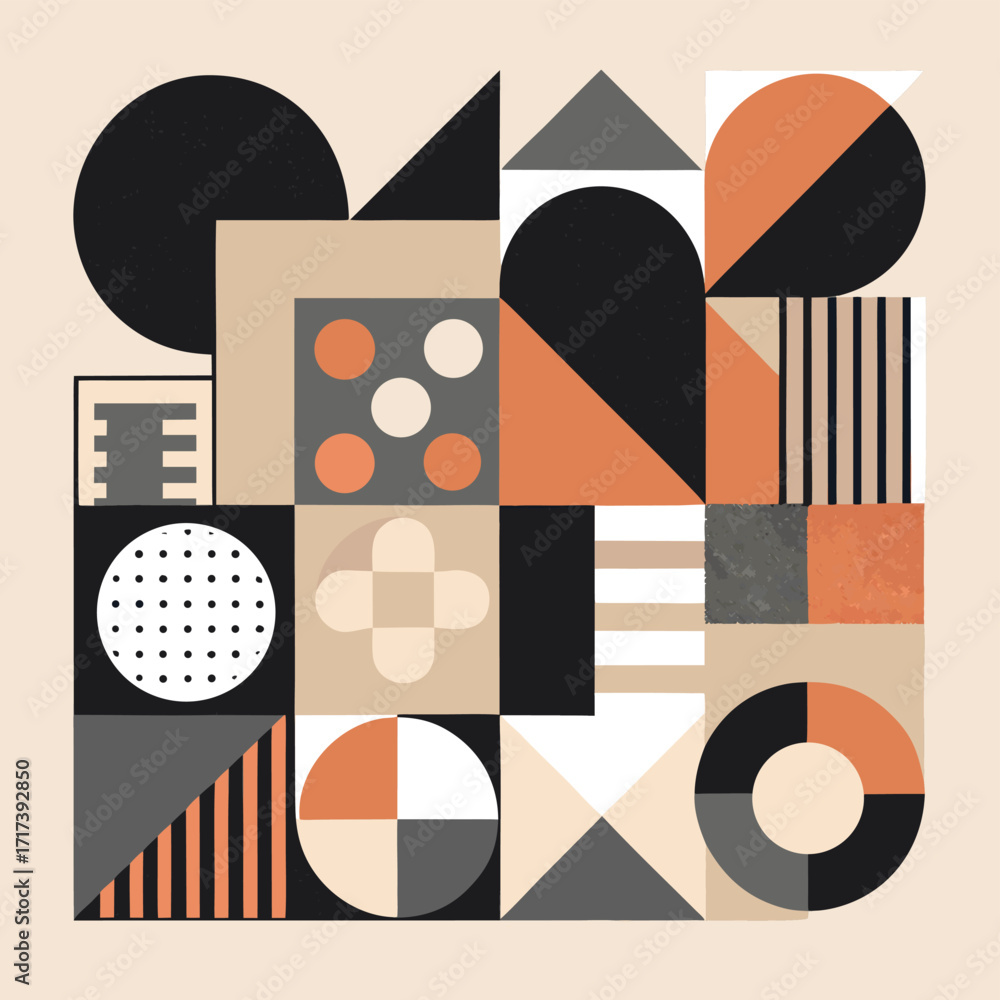 Obraz premium Abstract geometric and organic shapes collection