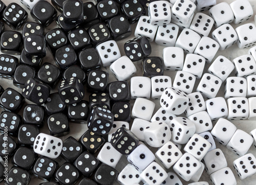 Black & White Dice Background — Game Theory Concept
Many Dice Texture Illustrating Probability and Game Theory
Randomness and Strategy: Pile of Dice for Game-Theory Themes