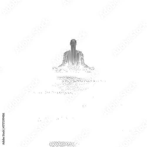 Meditation zen art mindfulness spiritual wellness yoga pose abstract line drawing design serene calm peace artwork