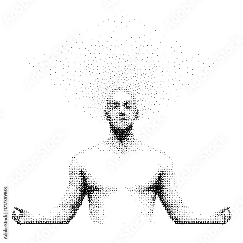 Meditation mindfulness human spirit energy flow spiritual awakening consciousness artwork illustration art 100