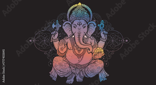 Ganesha, The Lord of Wisdom – Creative Vector Design Collection for Hindu Festivals, Symbol of Wisdom and Prosperity