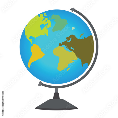 Globe stand icon set educational earth world geography school vector illustration minimal colorful planetary reference map learning symbol design.