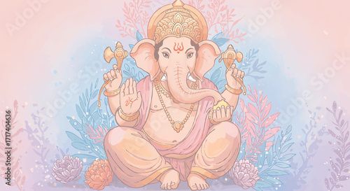 Ganesha, The Lord of Wisdom – Creative Vector Design Collection for Hindu Festivals, Symbol of Wisdom and Prosperity.