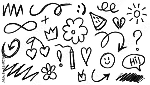 marker pen style doodle image in vector EPS format