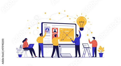 Elevated Flat Design Icon: Premium Vector Graphic for Modern Corporate Strategy and Digital Innovation
