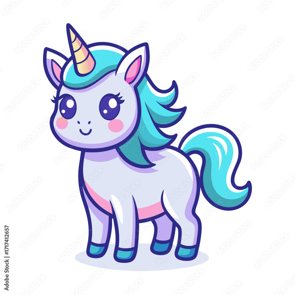 Fototapeta premium Cute Cartoon Unicorn