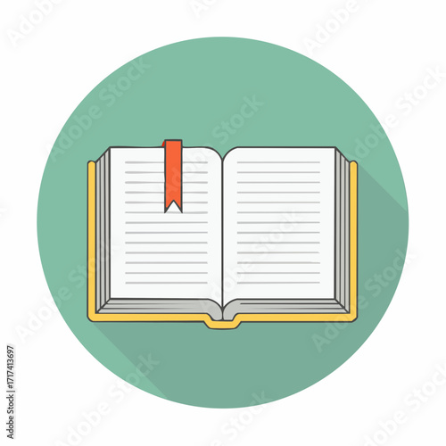 Open Book with Bookmark A Symbol of Knowledge, Learning, and Education