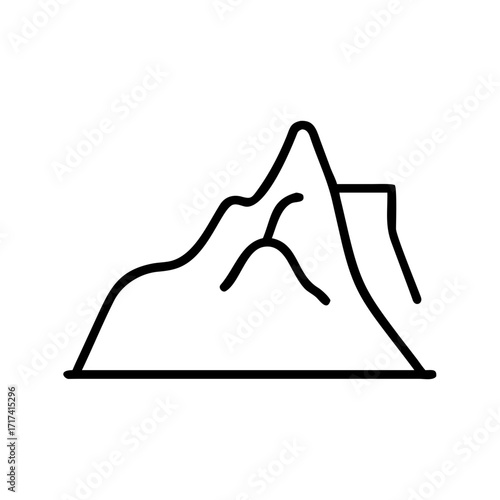 Mountain outline illustration in minimalist style representing Winter Sports  