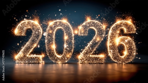 Bright numbers create a lively atmosphere as they shine with sparkles and light